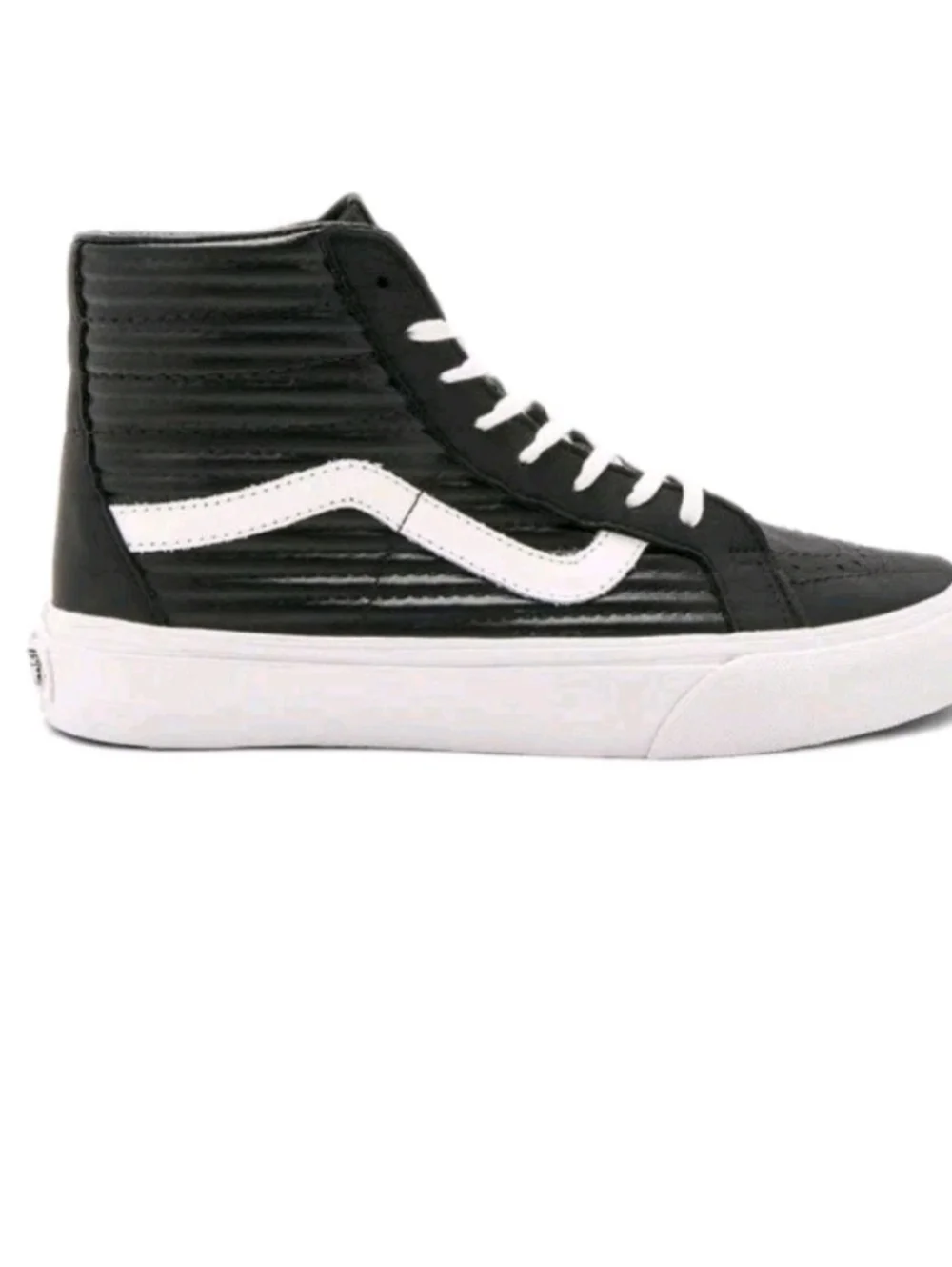 Vans Sk8-Hi Moto Leather Black White Mens Size 6 Womens Size 7.5 Streetwear